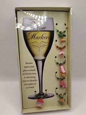 2001 Set of Six Boston Warehouse Tropical-Themed Wine Charms